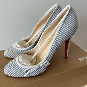 NEW Christian Louboutin Seersucker Heels